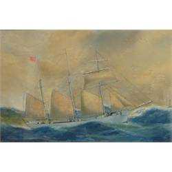  'Cymric (Schooner)', watercolour after Reuben Chappell (British 1870-1940) 34.5cm x 52cm  