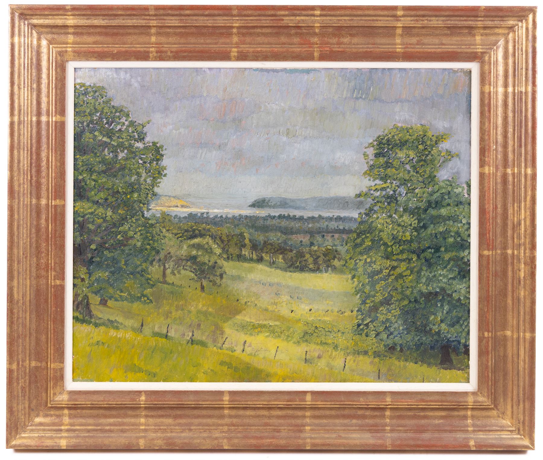 Peter Greenham (British 1909-1992): Coastal View, oil on board unsigned, attributed on label verso 39cm x 50cm 