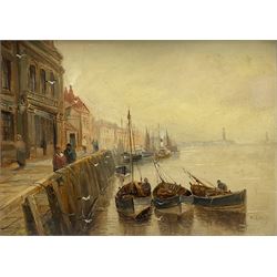 Walter Linsley Meegan (British c1860-1944): Marine Parade and Tate Hill Pier Whitby, pair oils on board one signed 28cm x 38cm (2)