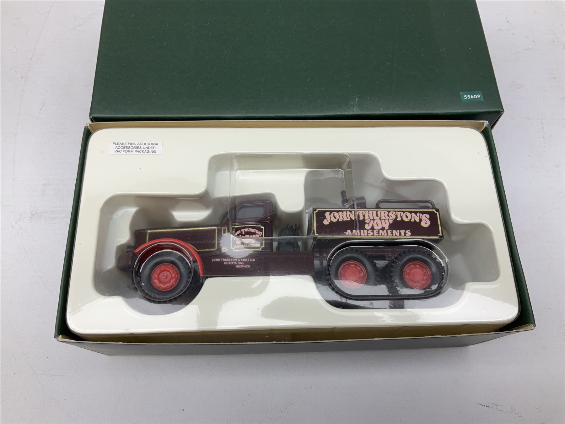 Corgi Premium limited edition - three Showman's Collection die-cast models comprising 07413 John Biddall Funfair Land Rover; 16602 Jennings Scammell Highwayman Ballast and Dodgem trailer; and 55609 John Thurston Diamond Ballast; together with three British Rail models comprising CC11606 Albion Reiver Platform Lorry and Tank Container Load; CC11301Scammell Scarab; and CC11001 Thames Trader Flatbed; all boxed (6)