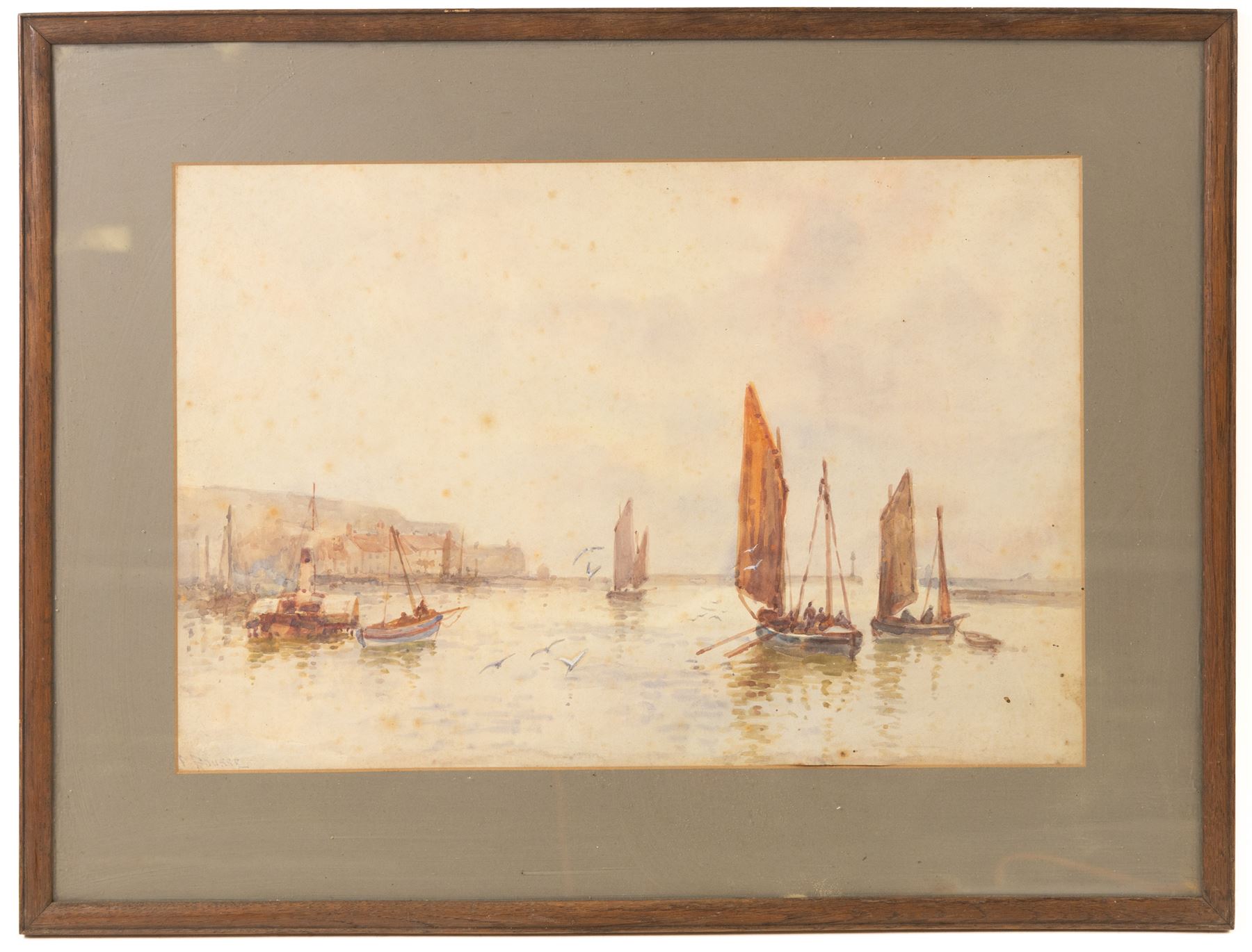 Frank Rousse (British fl.1897-1917): Whitby Outer Harbour, pair watercolours signed 36cm x 54cm (2)