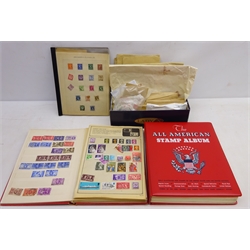  Collection of mixed stamps, loose and in two albums including Queen Elizabeth II, World kilo ware, USA stamps etc  