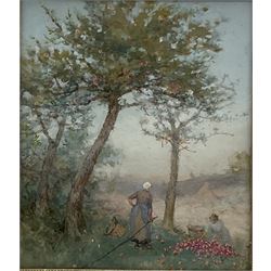 French School (Early 20th century): The Apple Harvest, gouache unsigned 27cm x 23cm