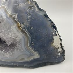 Amethyst crystal geode cluster, with well-defined crystals of various sizes, in purple tones, H12cm 