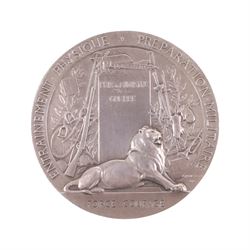 French Ministry of War silver physical training medal 1911, cased