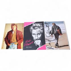 Rod Stewart memorabilia, including DVD sleeve 'Rod Stewart Live at Royal Albert Hall' signed by both Rod Stewart and Penny Lancaster, framed, tour programmes including 2019 world tour and a collection of Fan Club magazines