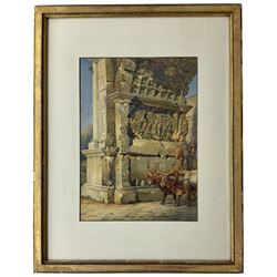 Arthur John Strutt (British 1819-1888): 'The Arch of Titus - Rome', watercolour signed and dated 1848, 48cm x 35cm