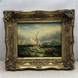 Continental School (20th Century): Fishing boats off the Coast, oil on panel unsigned 19cm x 24cm