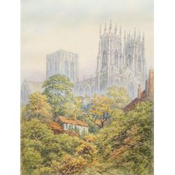 George Fall (British 1848-1925): York Minster from Dean's Garden, watercolour signed 23cm x 18cm