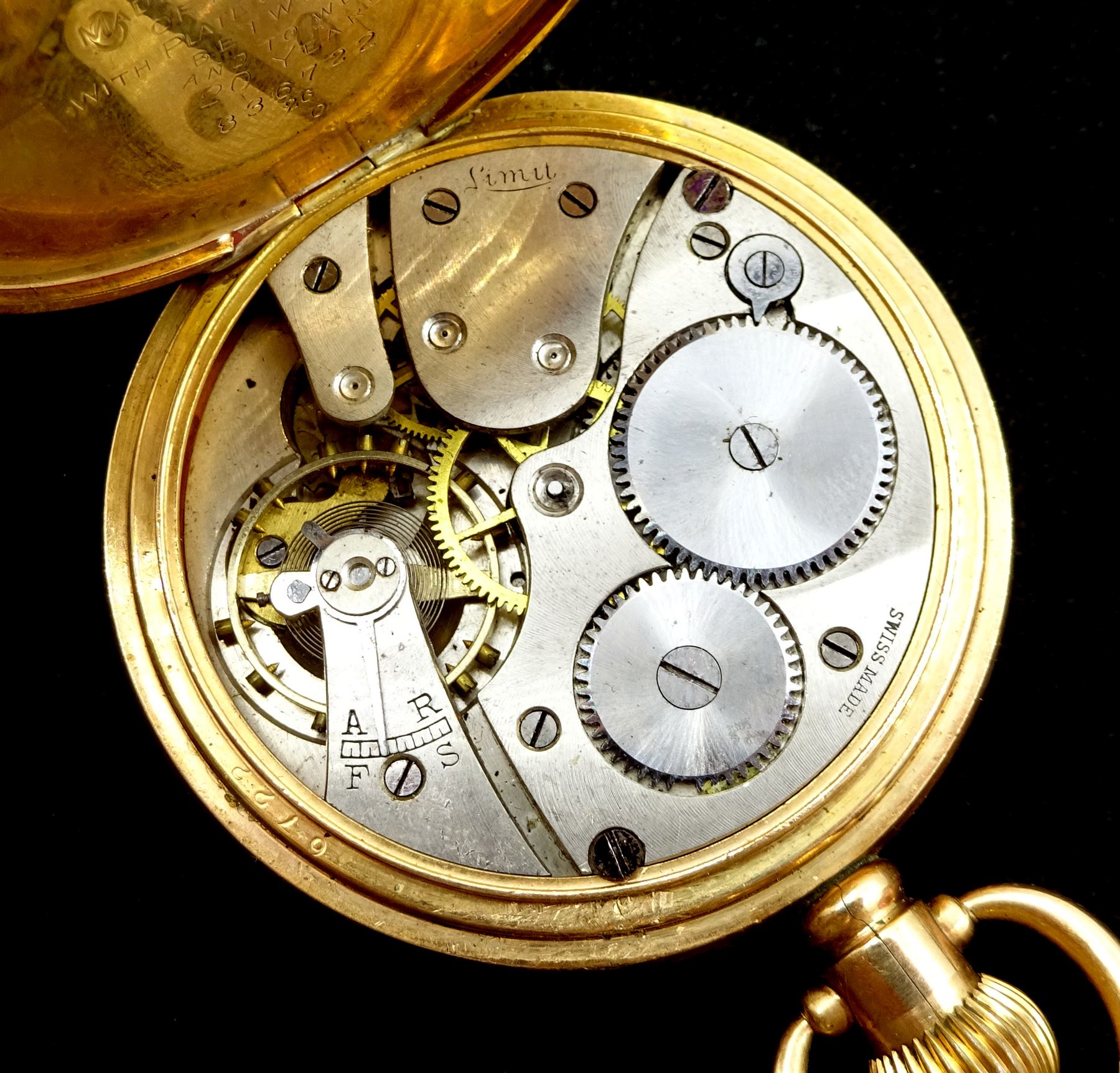 Smiths De Luxe 9ct gold gentleman's 15 jewels manual wind presentation wristwatch, with subsidiary seconds dial, Edinburgh 1961, on black leather strap, cased, Limit gol-plated pocket watch and one other