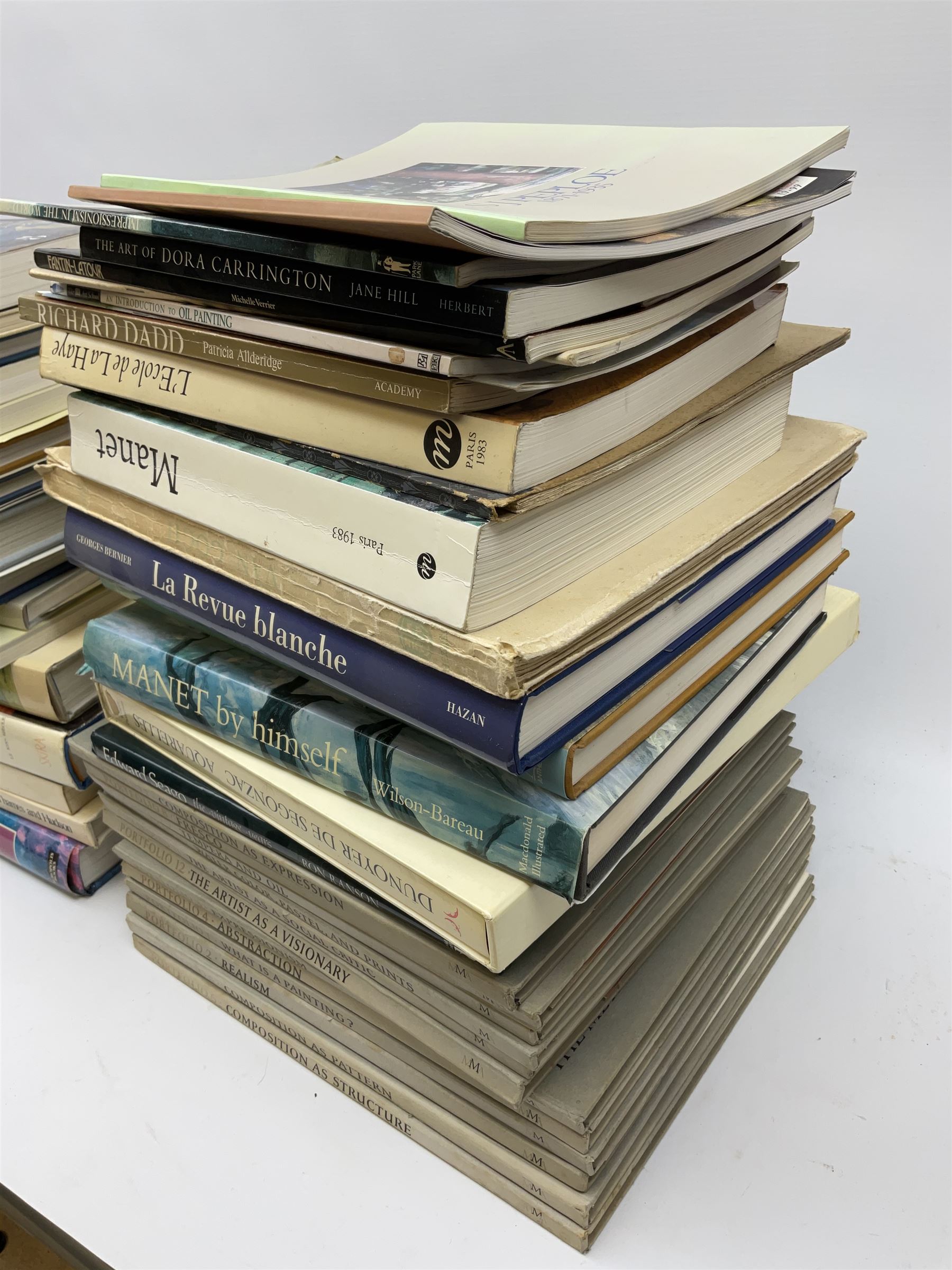 Collection of Art reference books, mostly regarding Impressionism and Post-Impressionist, to include examples on Van Goth, Manet, etc., plus a set of Metropolitan seminars on art. 