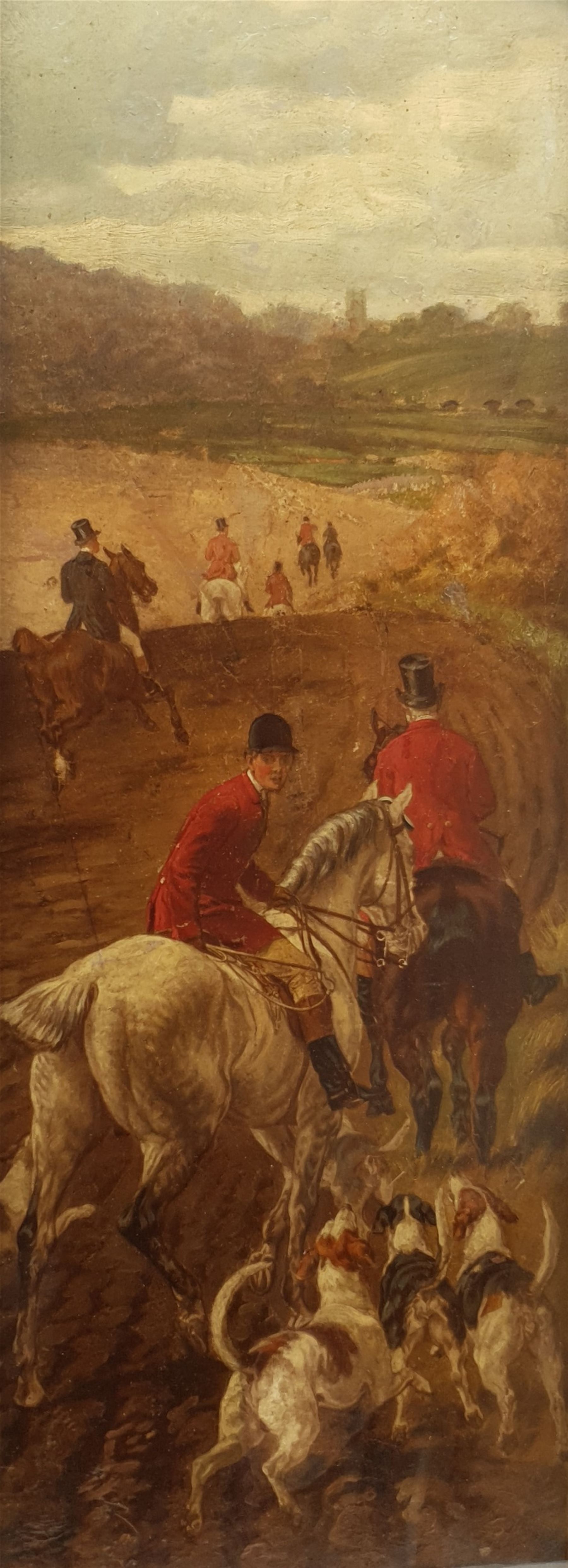 Attrib. William Henry Hopkins (British 1825-1892): 'The Whipper In', oil on panel bears signature 68cm x 25cm