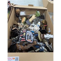 Large collection of Star Wars figures, including bobble heads, Disney busts, Funko etc, together with a collection of loose empty boxes in five boxes