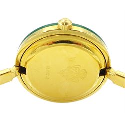 Gucci ladies gold-plated quartz wristwatch, Ref. 11/12.2, with eleven interchangeable coloured ring bezels, boxed with warranty card dated 1997 