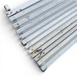 Metal and wood slatted garden bench