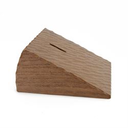 Mouseman - tooled oak money box, modelled as a wedge of cheese, carved with mouse signature, by the workshop of Robert Thompson, Kilburn