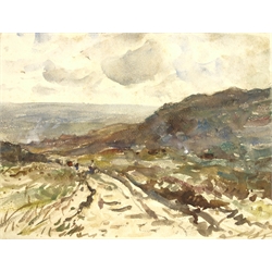 Frederic Stuart Richardson (Staithes Group 1855-1934): 'Aislaby' 'Egton' & 'North Yorkshire Moors', three watercolours titled unsigned 22cm x 29cm (3) (unframed) 
Provenance: by descent through the family