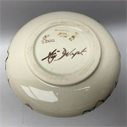 Moorcroft vase, of compressed form with a tall flared neck, decorated in the Juneberry pattern, circa 2000, H25cm