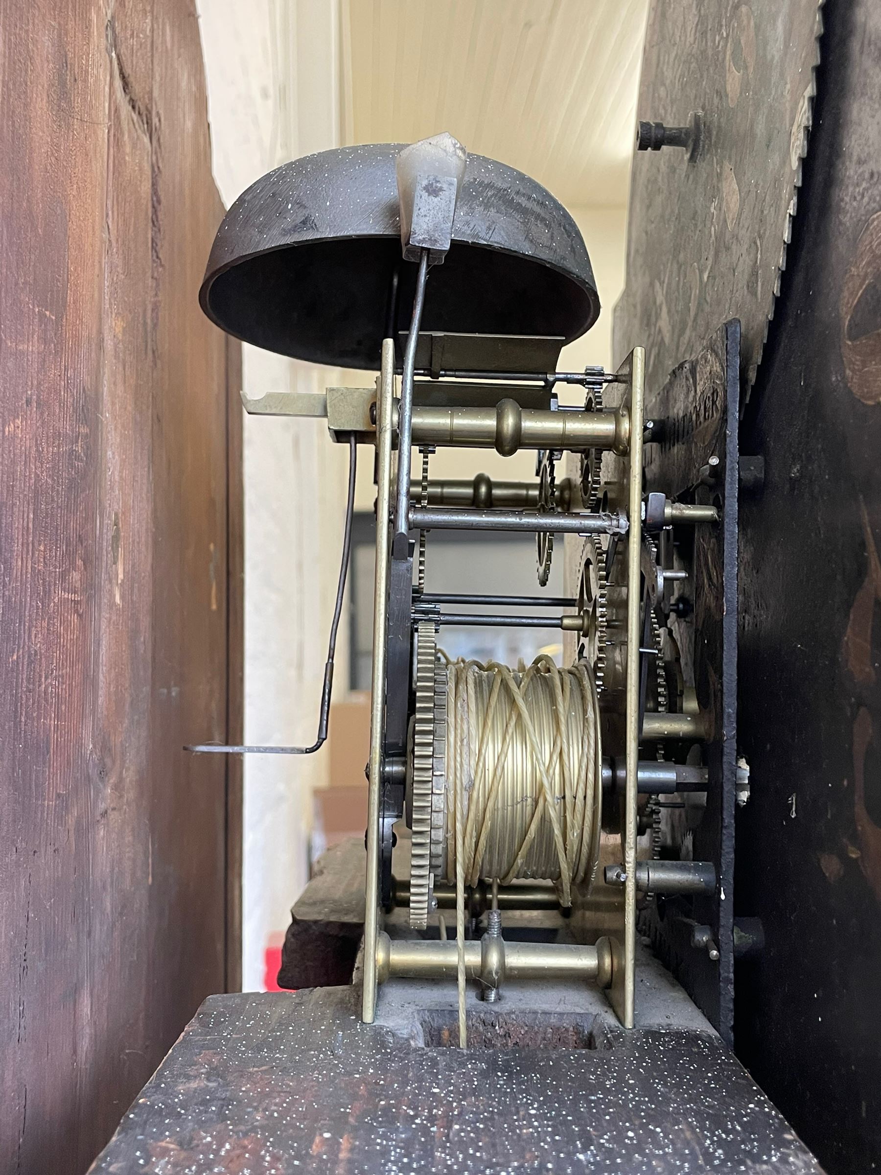 John Bancroft of Scarborough - a fine late George III 8-day mahogany longcase clock, with an elaborate pagoda pediment, brass ball and eagle finials and oval conch shell inlay, break arch hood door flanked by reeded pilasters with brass Corinthian capitals, trunk with inlaid canted corners and a break arch trunk door with 