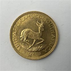 South Africa 1966 gold two rand coin