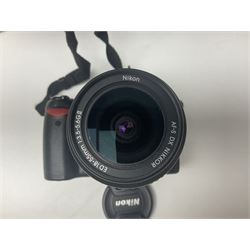 Nikon D40 camera body, serial no 742750, with Nikon 'AF-S Nikkor ED 18-55mm 1:3.5-5.6GII' lens, and case