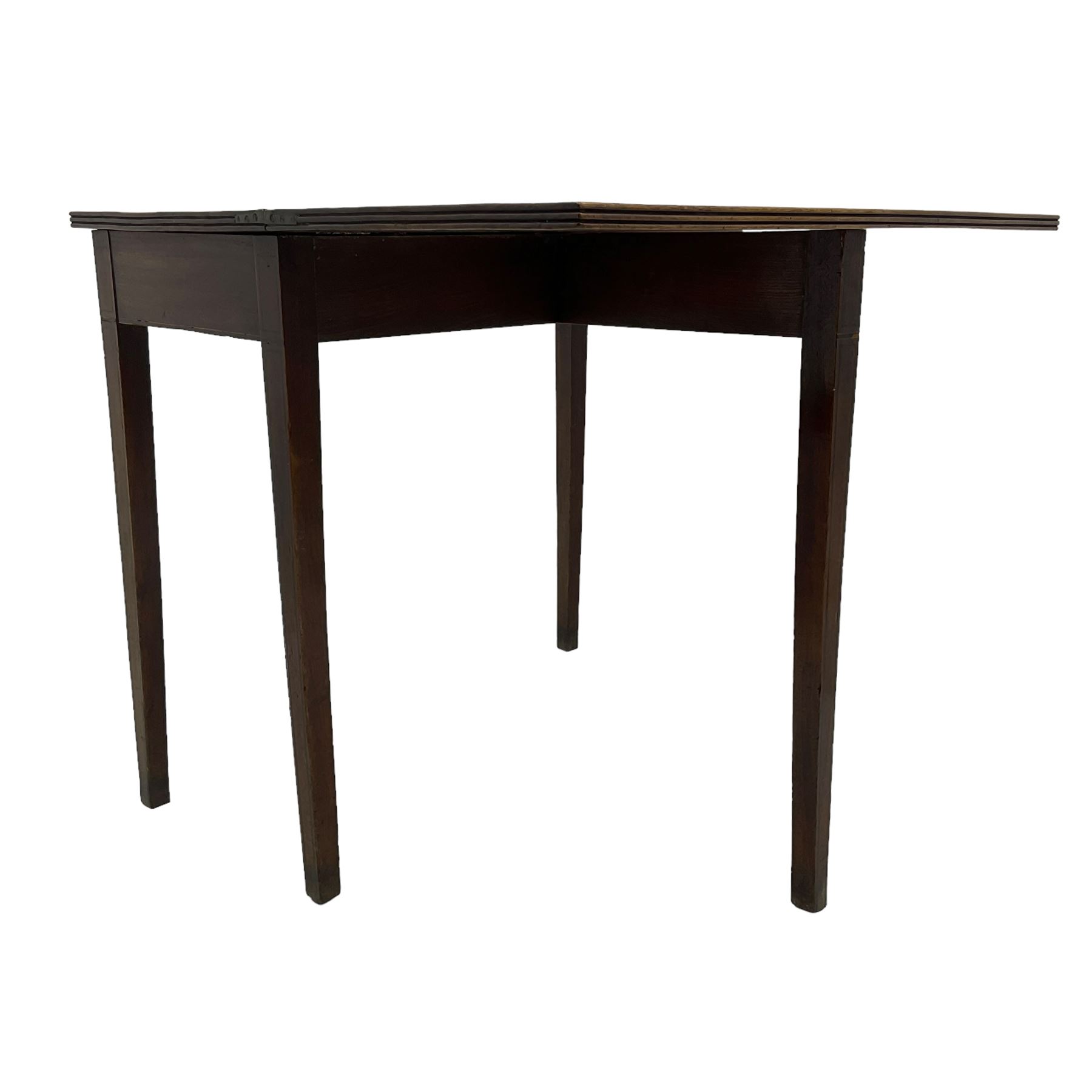 Mahogany rope twist jardiniere stand (H98cm); George III mahogany fold-over tea table (H75cm); occasional table with sectioned drawer (H72cm, W49cm, D37cm); upholstered stool (4)