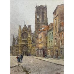 Adam Knight (British 1855-1931): Church of Saint-Jacques - Dieppe, watercolour signed 35cm x 26cm