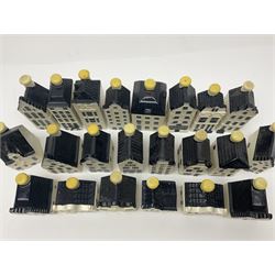 Twenty seven KLM Bols Blue Delft's decanters in the form of Dutch houses, some with contents