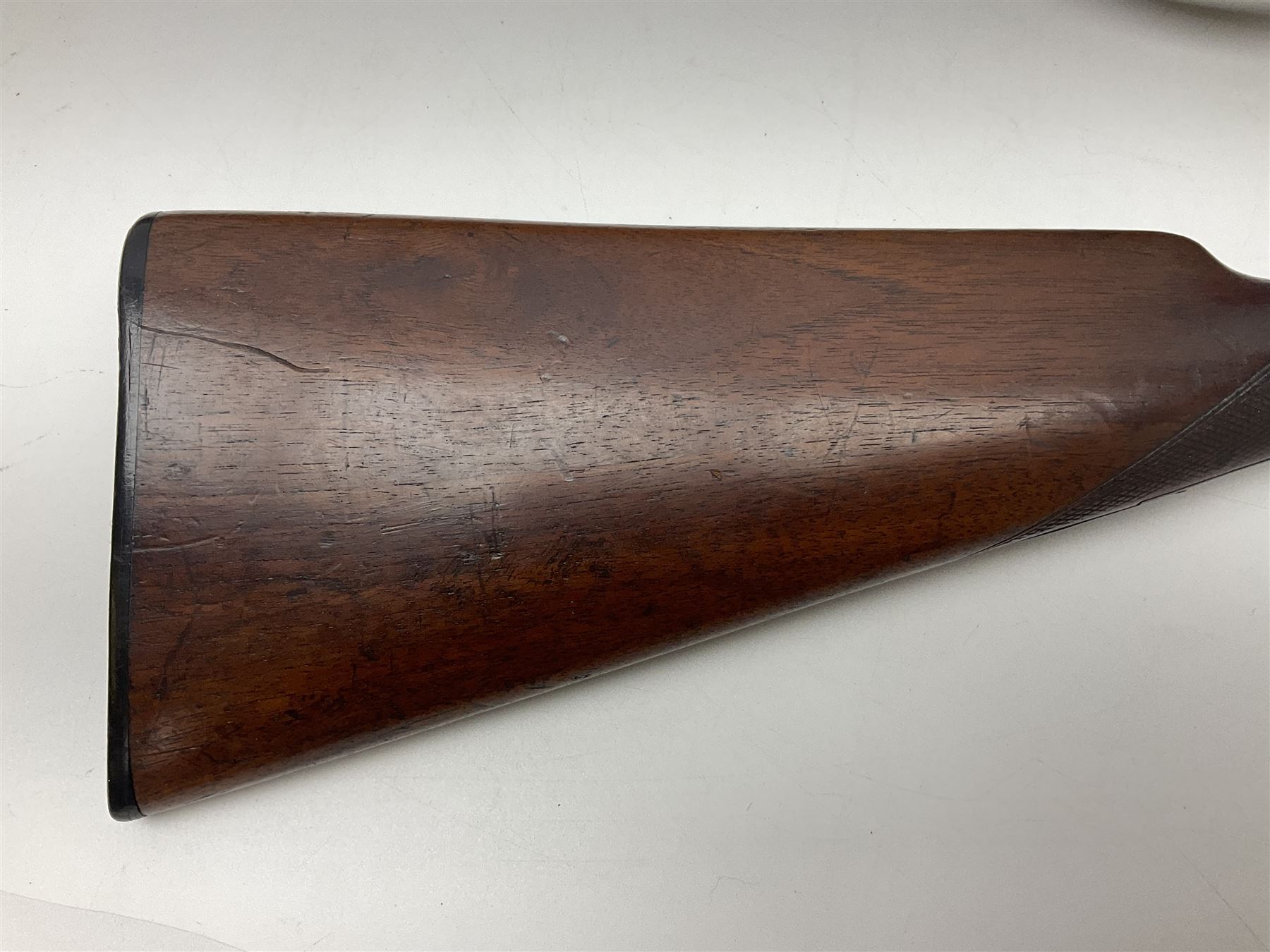 SHOTGUN CERTIFICATE REQUIRED - Late 19th century R. Robinson of Hull 12-bore side-by-side double barrel hammer shotgun; with 76cm(30