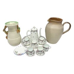 Shelley Chatsworth pattern, coffee service together with Clarice Cliff vase etc