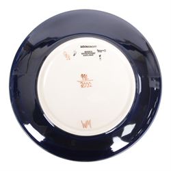 Moorcroft Ingleswood pattern plate, together with Birth of Light pattern plate, both with original box 