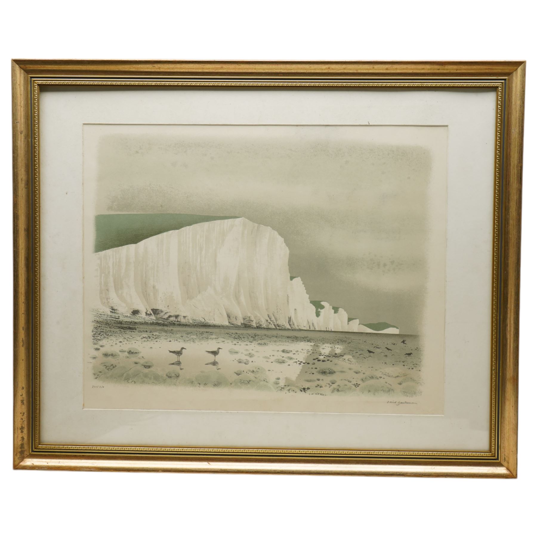 David Gentleman (British 1930-): 'Seven Sisters' Sussex, limited edition colour lithograph signed and numbered 321/350 in pencil 43cm x 55cm