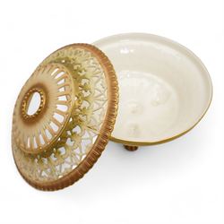 Royal Worcester blush ivory porcelain to include a pot pourri bowl with pierced cover, no. G935, ewer with winged beast moulded handle no. 1048, three further ewers, no 1094, shell shaped dish no. 1413 and two similar style leaf shaped dishes (8)