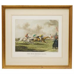 Thomas Sutherland (British 1785-1838) after Henry Thomas Alken (British 1785-1851): 'The High Mettled Racer', complete set of six engravings and aquatints with hand-colouring 37cm x 44cm (6)