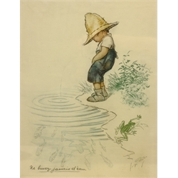After Georges Redon (French 1869-1943): 'Ne Buvez Jamais D'eau' - 'Never Drink Water', lithograph from the 'Naughty Children' series 42cm x 31cm  