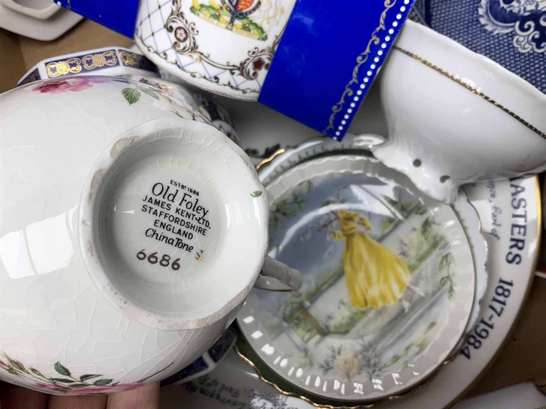 Victorian and later ceramics and glassware, to include cranberry glass, Limoges, blue and white, teawares etc