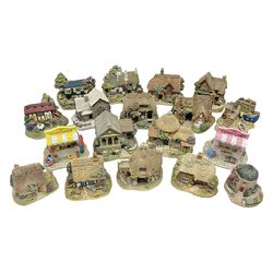 Eighteen Lilliput Lanes, including The Penny Farthing, The Pigsty, Borrowdale School, Fairy Cake Tearoom, An Apple a Day,Ladybird Cottage etc, all with original boxes 