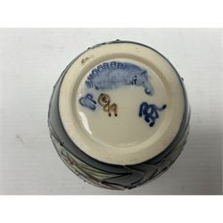 Moorcroft Simeon patterned vase, with printed mark beneath, H9cm