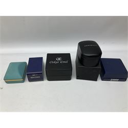 Collection of wristwatches including Accurist World Time chronograph quartz, Lorus chronograph 100m stainless steel quartz, Oskar Emil Torrini, two Citizen automatics, Seiko ladies Vivace, Titus, Limit and Tissot