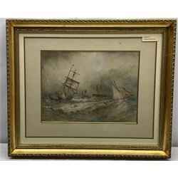 John Taylor Allerston (British 1828-1914): Returning to Bridlington Harbour, watercolour signed and dated 1897, 25cm x 34cm 
