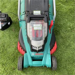 BOSCH battery powered Rotak 43Li 36v lawnmower with 2 batteries and charger, broken throttle leaver - THIS LOT IS TO BE COLLECTED BY APPOINTMENT FROM DUGGLEBY STORAGE, GREAT HILL, EASTFIELD, SCARBOROUGH, YO11 3TX