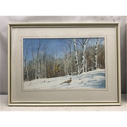 Norman Jackson (British 20th Century): 'Down Among the Birches' and Tracks Across the Field, two watercolours signed 31cm x 50cm (2)