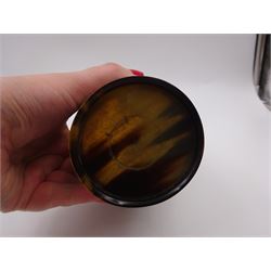 George III silver mounted horn cup, of tapering circular form, with polished exterior, the silver mounted collar hallmarked London 1808, no visible assay or makers mark, H13.5cm