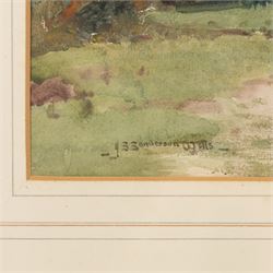 John Sanderson Wells (British 1872-1955): Upland Landscape, watercolour signed 32cm x 46cm
