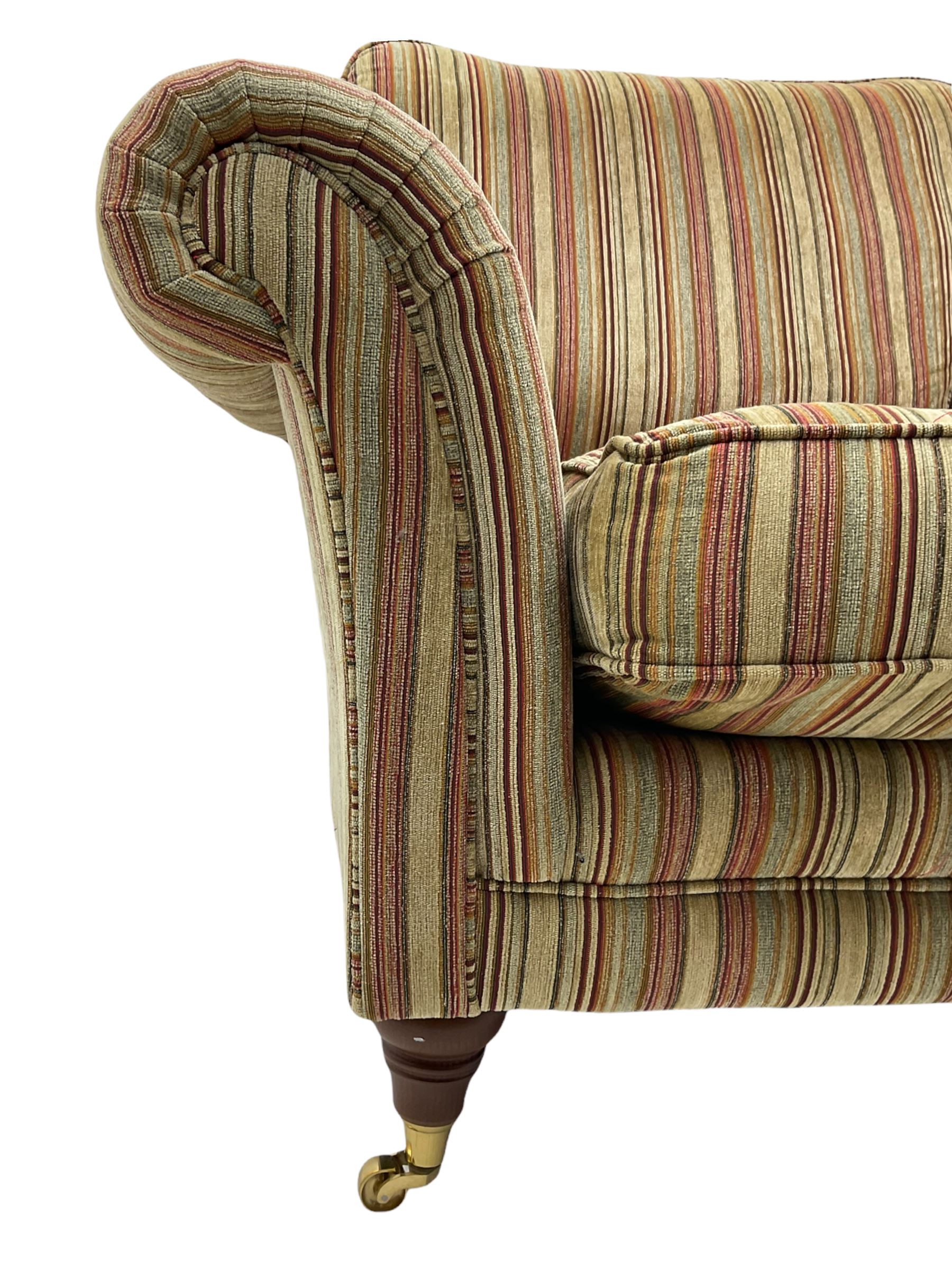 Parker Knoll armchair, upholstered in stripe fabric