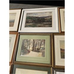 Collection of early 20th century watercolours, artists including Robert Thorne Waite, George Graham, Kershaw Schofield, Joseph Pighills, Max Ludby, Tom Campbell, Robert Winchester Fraser, Thomas Sidney, Robert Winchester Fraser, Cuthbert Crowley, J Hill, etc