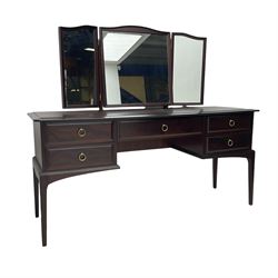 Stag Minstrel - dressing table, fitted with triple mirror and five drawers, and matching stool