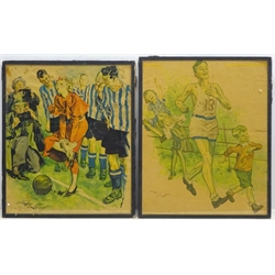  Pair of 1950s Sporting Cartoons, indistinctly signed, 24cm x 29cm (2)  