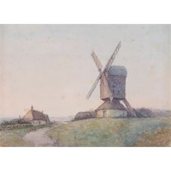 Henry Samuel Merritt (British 1884-1963): Farm and Windmill, two watercolours signed, one very faintly lower right, max 27cm x 38cm (2)