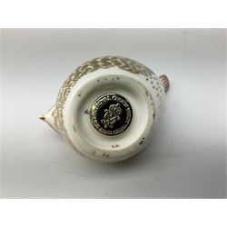 Royal Crown Derby Goldcrest paperweight with silver stopper